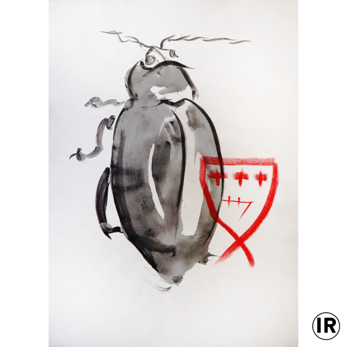 untitled, ion rudolf, ink and pastel in paper,42x30cm,2019