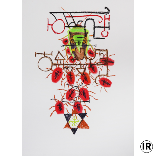 Blessing, ion rudolf,pastel on paper, 70x50cm,2019