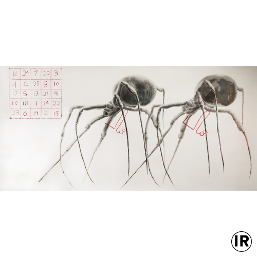 Gevurah, Ionrudolf, Graphite and pastel on paper, 280x150cm, 2021